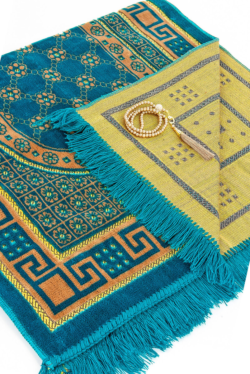 Luxury Velvet Shipinger Prayer Rug Rosary Gift Oil Color - 4