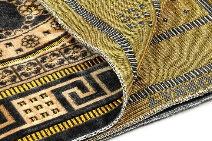 Luxury Velvet Şipinger Prayer Rug Rosary Gift Dark Brown - 3