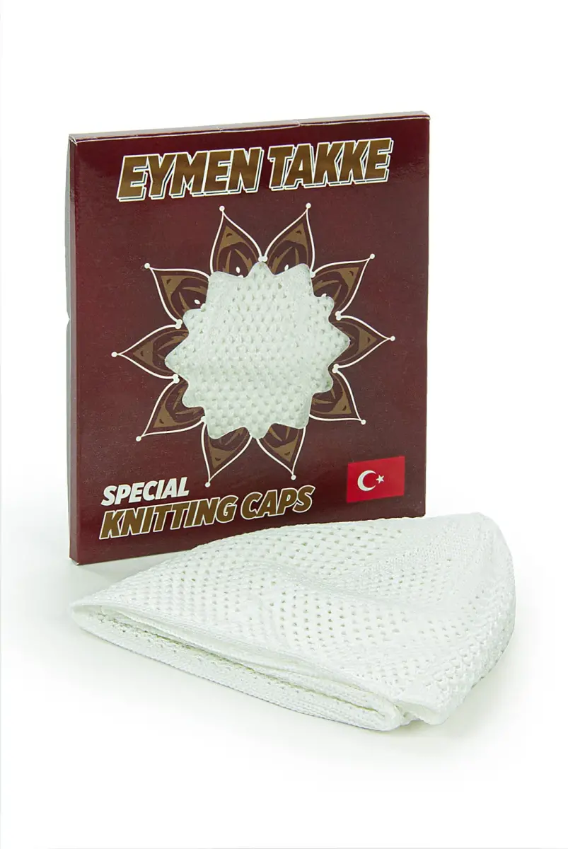 Machine Knitted Lycra Lace Prayer Skullcap - 2