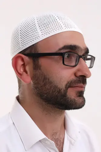 Machine Knitted Lycra Lace Prayer Skullcap - 3