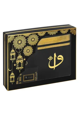 Makamı İbrahim Model Ultra Luxury Chenille Prayer Rug Set-1 - İhvan (1)