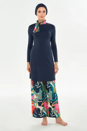 Maresiva Hana Uzun Kollu Tam Kapalı Tesettür Mayo 2114-25 Koyu Lacivert - Maresiva (1)