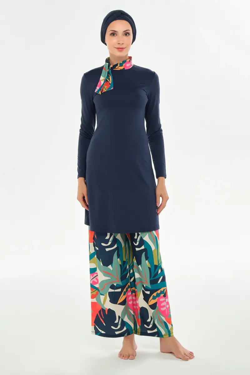 Maresiva Hana Uzun Kollu Tam Kapalı Tesettür Mayo 2114-25 Koyu Lacivert - 2