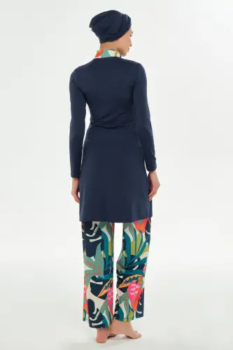 Maresiva Hana Uzun Kollu Tam Kapalı Tesettür Mayo 2114-25 Koyu Lacivert - 6