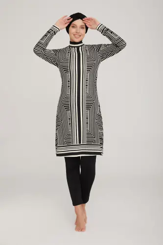 Maresiva Thek 8004 Black Lycra Fully Covered Hijab Swimsuit - Maresiva (1)