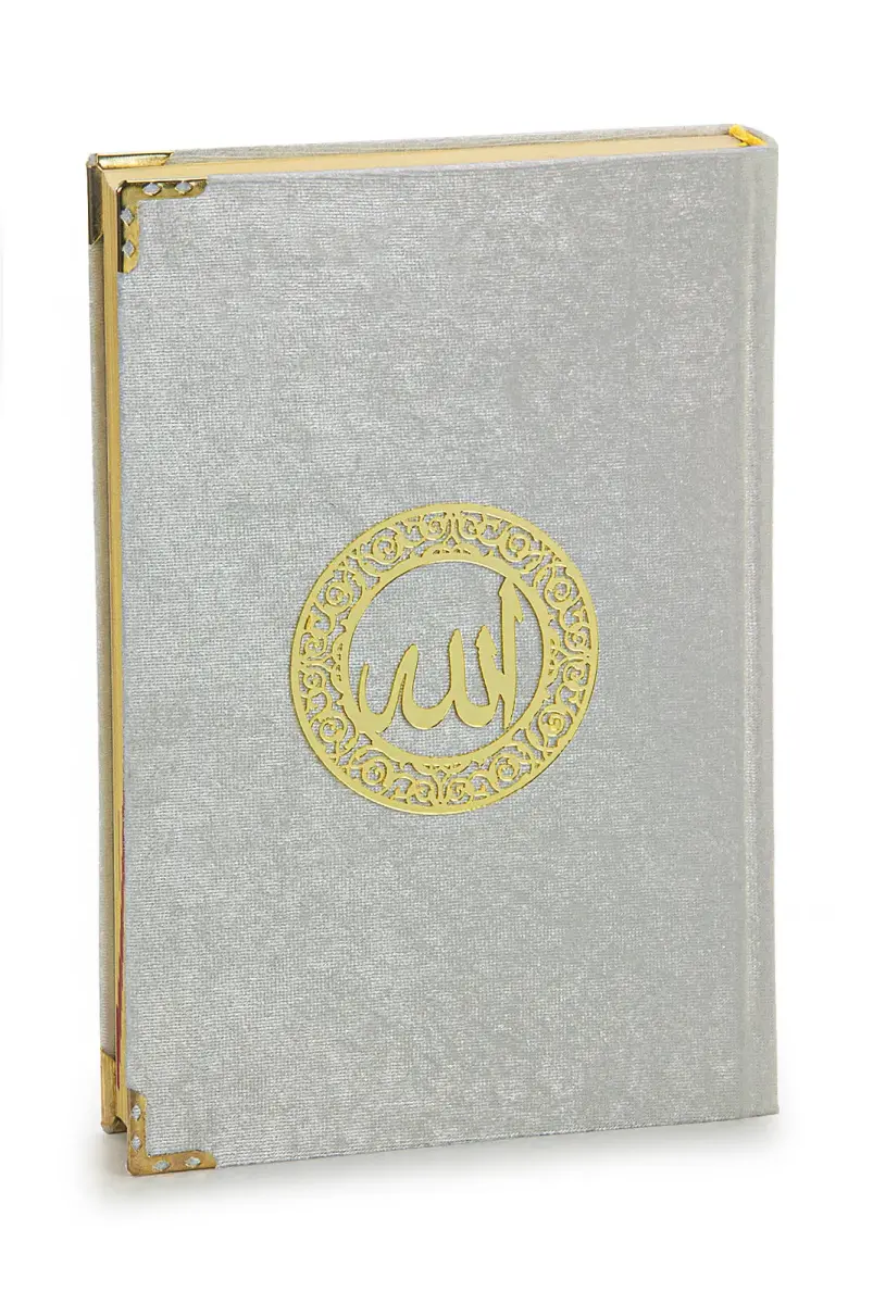 Masa Üstü Rahleli Kadife Kaplı Sandıklı Kuranı Kerim Seti - Rahiya Serisi Beyaz - 5