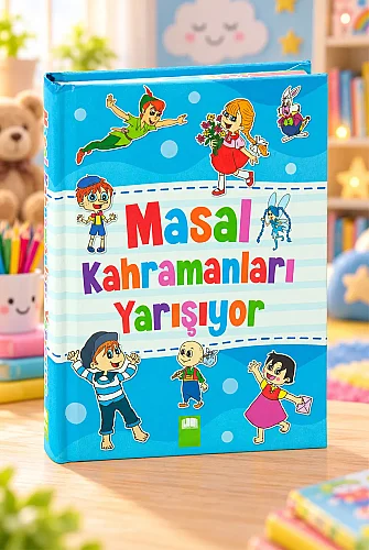 Masal Kahramanları Yarışıyor - Ciltli Çocuk Masal Kitabı (12.5x16.5 cm) - 1