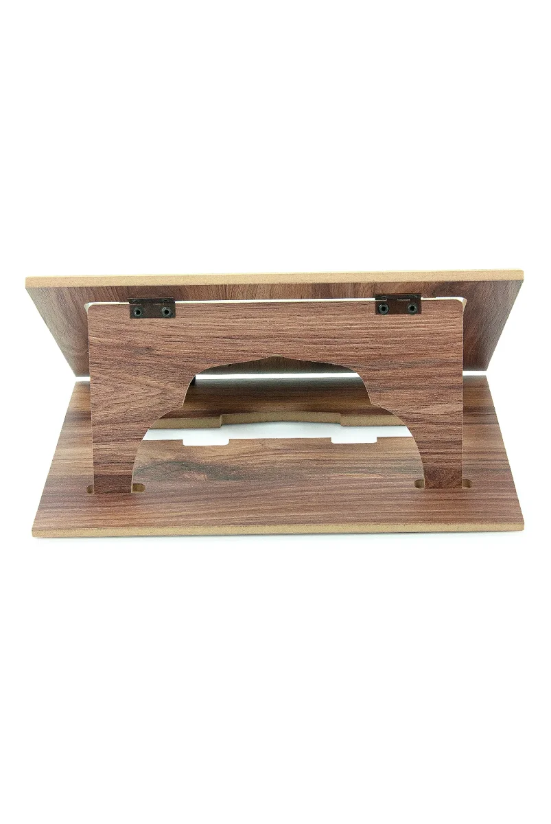 Masaüstü Kademeli Ayarlanabilir Sayfa Tutucu Aparatlı Ahşap Rahle, Katlanabilir Tablet Standı - 4
