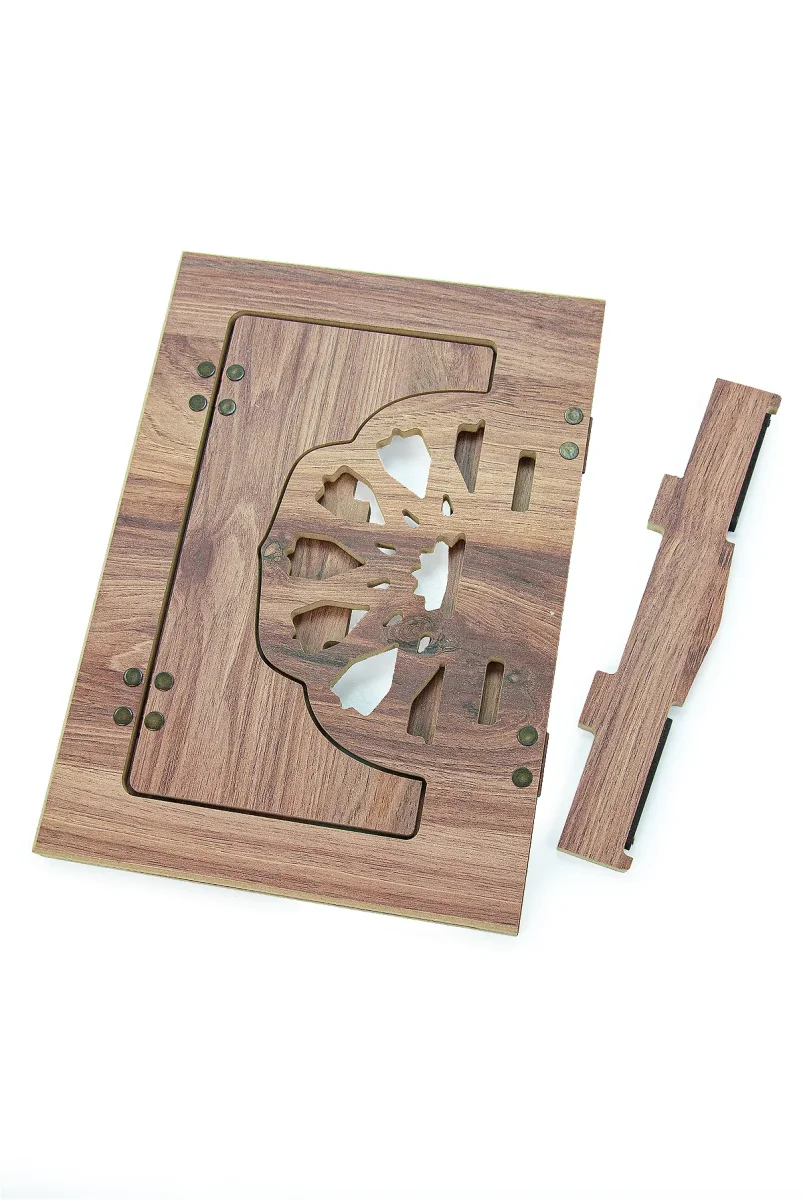 Masaüstü Kademeli Ayarlanabilir Sayfa Tutucu Aparatlı Ahşap Rahle, Katlanabilir Tablet Standı - 6