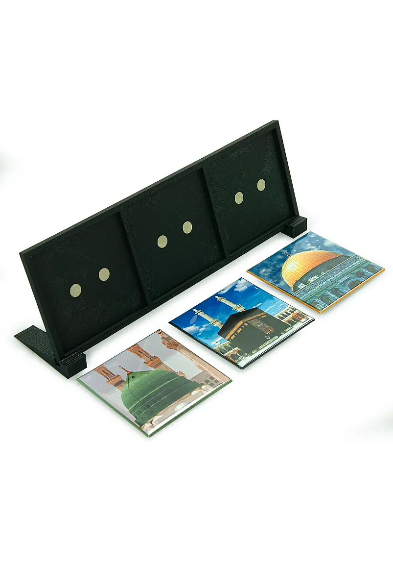 Masaüstü Standlı Kâbe Mescid-i Nebevi ve Mescid-i Aksa 3’lü Magnet Seti – Hac Umre Hediyeliği - 3
