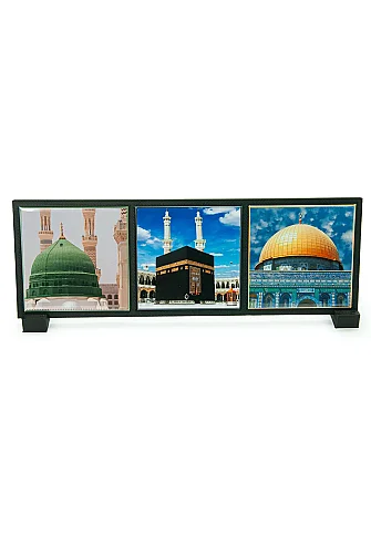 Masaüstü Standlı Kâbe Mescid-i Nebevi ve Mescid-i Aksa 3’lü Magnet Seti – Hac Umre Hediyeliği - 4