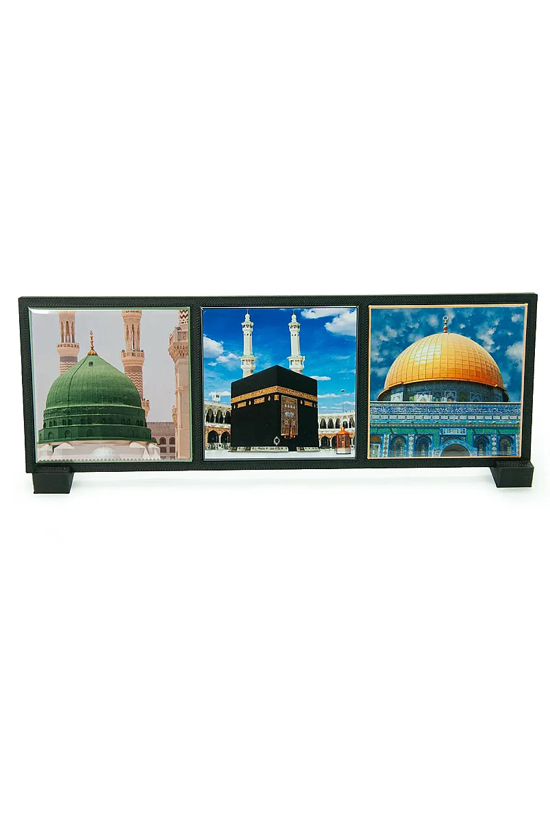 Masaüstü Standlı Kâbe Mescid-i Nebevi ve Mescid-i Aksa 3’lü Magnet Seti – Hac Umre Hediyeliği - 4