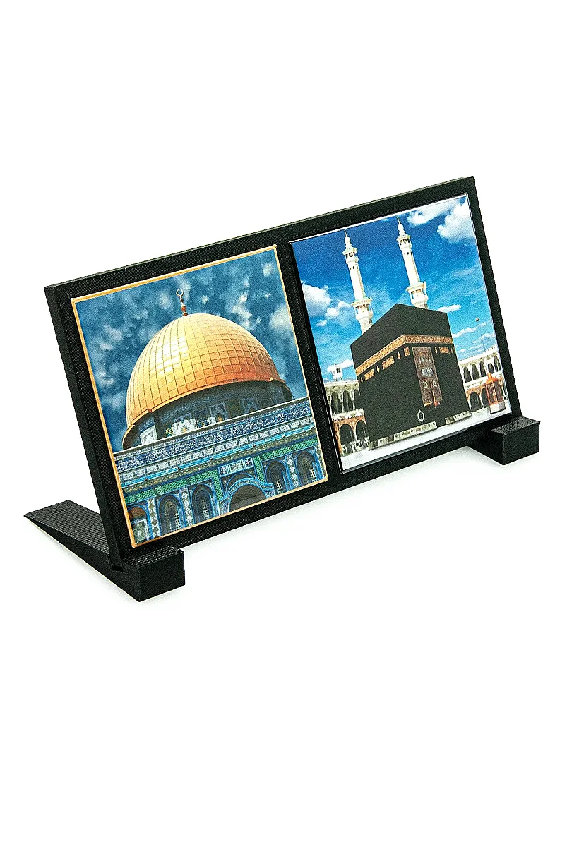 Masaüstü Standlı Kabe ve Mescid-i Aksa Magnet Seti - Hac Umre Hediyelik Dekoratif Süs - 2