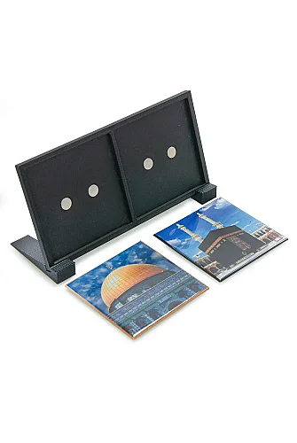Masaüstü Standlı Kabe ve Mescid-i Aksa Magnet Seti - Hac Umre Hediyelik Dekoratif Süs - 6
