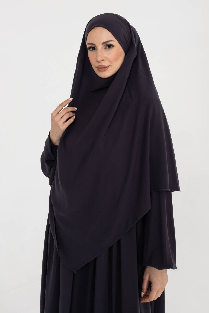 Medine İpeği 3 Parça Hac Umre Ferace Takımı 5003 - Antrasit - 3