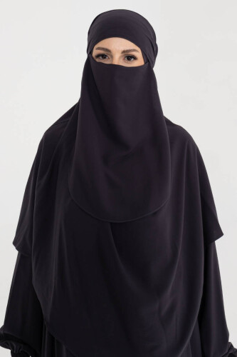 Medine İpeği 3 Parça Hac Umre Ferace Takımı 5003 - Antrasit - 7