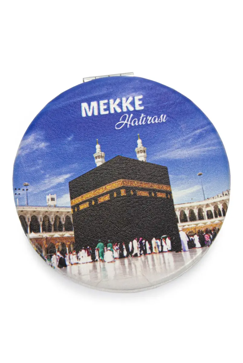 Mekke ve Medine Hatırası Çift Taraflı Cep Aynası - 2