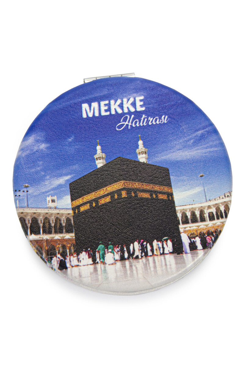 Mekke ve Medine Hatırası Çift Taraflı Cep Aynası - 2