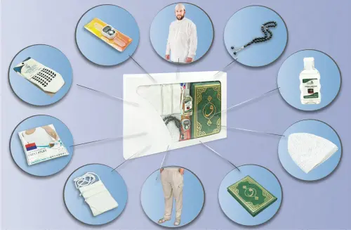 Men's Hajj Umrah Clothing and Necessity Set Cream - 3