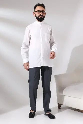 Men's Smoked Çınar Beach Side Pocket Relaxed Cut Cargo Shalwar Trousers with Elastic Waist - 6