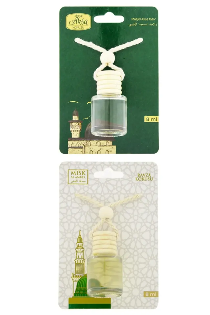 Mescidi Aksa Kokusu Ve Medine Ravza Kokusu 8 Ml Araba Kokusu Cam Şişe - 1