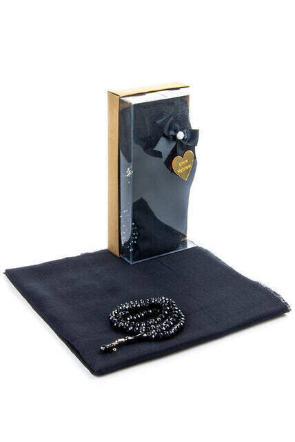 Mevlid Gift Set - Rosary - Covered - Black Color - Thumbnail