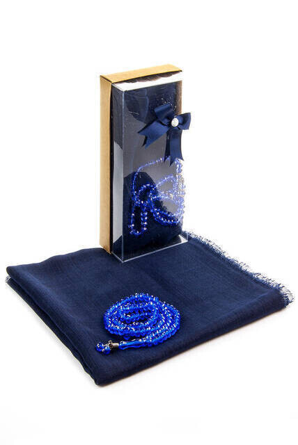 Mevlid Gift Set - Rosary - Covered - Navy Color