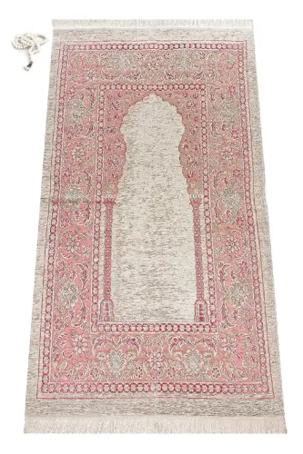 Mihraplı Lüks Şönil Seccade Bordo - 1