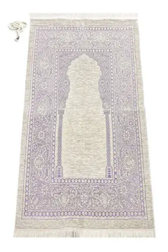 Mihraplı Şönil Lüks Seccade Mor 
