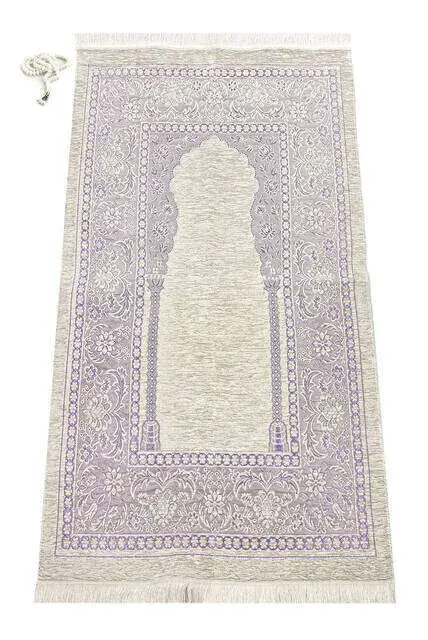 Mihraplı Şönil Lüks Seccade Mor - 1