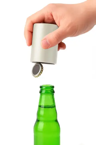 Mıknatıslı Bas Çek Otomatik Şişe Açacağı Beyaz - 1
