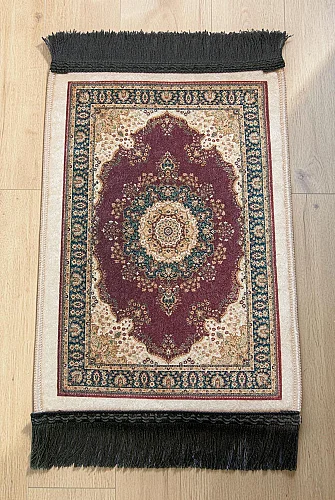 Mini Alın Seccadesi Kaymaz Taban Desenli Cep Tipi Seyahat Namaz Seccadesi - Bordo - ihvanonline (1)