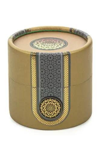 Mini Cylinder Boxed Prayer Beads and Zikirmatik Mevlid Gift Set - Gold - ihvanonline (1)