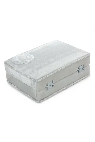 Mini Sandıklı Çeyizlik Gelin Bohçası Seccade Seti - Şal, Yasin Kitabı, Tesbih, Zikirmatik - 4