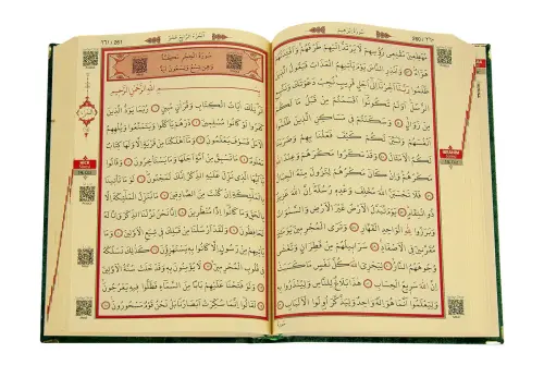 Mother's Day Gift Velvet Covered Quran - Plain Arabic - Rahle Boy - Green - 3