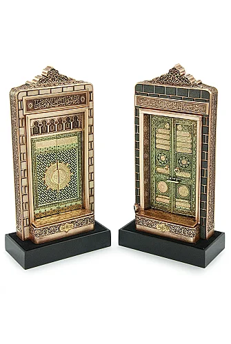 Nakkaş Babeyn Set Boytu – Açılır Beytullah ve Mescid-i Nebevi Kapısı - Orta Boy, Antik Sarı - 4