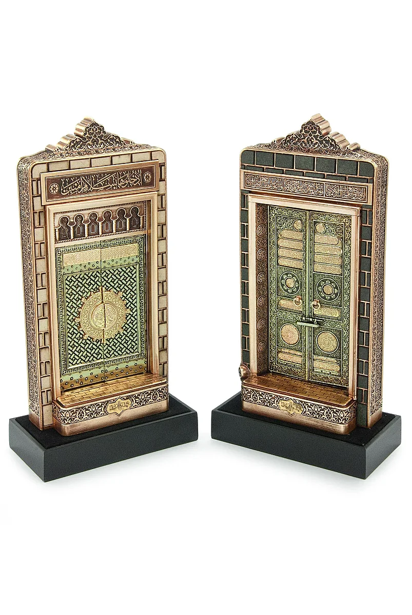 Nakkaş Babeyn Set Boytu – Açılır Beytullah ve Mescid-i Nebevi Kapısı - Orta Boy, Antik Sarı - 4