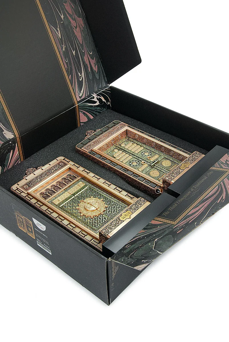 Nakkaş Babeyn Set Boytu – Açılır Beytullah ve Mescid-i Nebevi Kapısı - Orta Boy, Antik Sarı - 5
