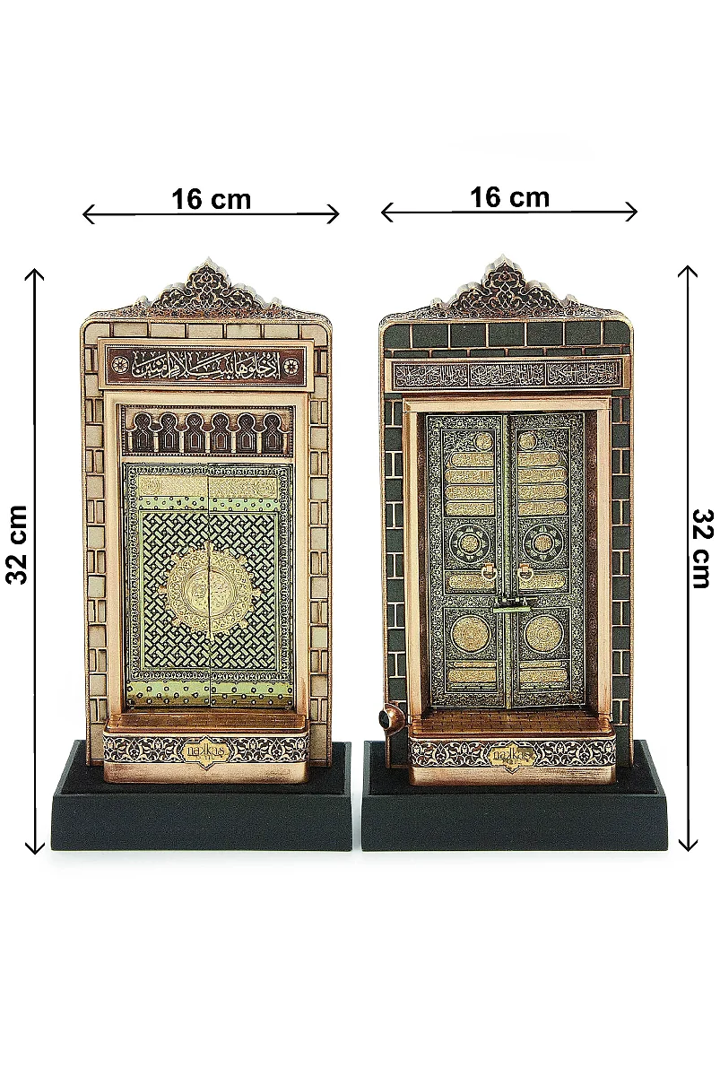 Nakkaş Babeyn Set Boytu – Açılır Beytullah ve Mescid-i Nebevi Kapısı - Orta Boy, Antik Sarı - 2
