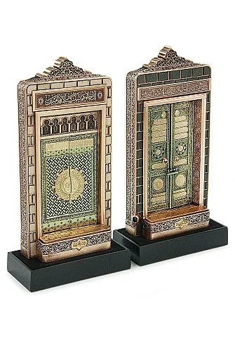 Nakkaş Babeyn Set Boytu – Açılır Beytullah ve Mescid-i Nebevi Kapısı - Orta Boy, Antik Sarı - 17