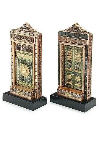 Nakkaş Babeyn Set Boytu – Açılır Beytullah ve Mescid-i Nebevi Kapısı - Orta Boy, Antik Sarı - 18