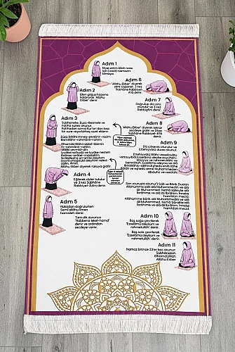 Namaz Öğreten Çocuk Seccadesi Kızımın Çocuk Seccadesi - Pembe - 1