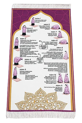 Namaz Öğreten Çocuk Seccadesi Kızımın Çocuk Seccadesi - Pembe - ihvanonline (1)
