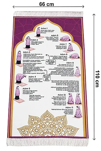 Namaz Öğreten Çocuk Seccadesi Kızımın Çocuk Seccadesi - Pembe - 7