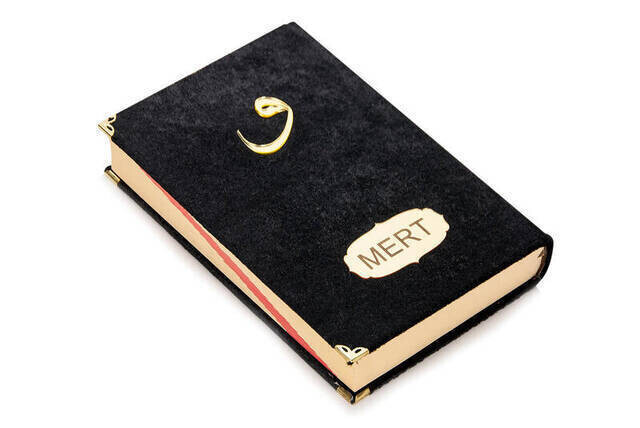 Name-Specific Velvet Coated Vavli Medium Meal Koran Black - Thumbnail
