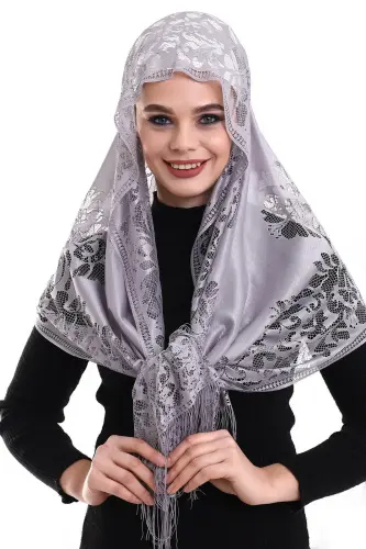 Narin Tül Şal Gri-2 60x160 - 3