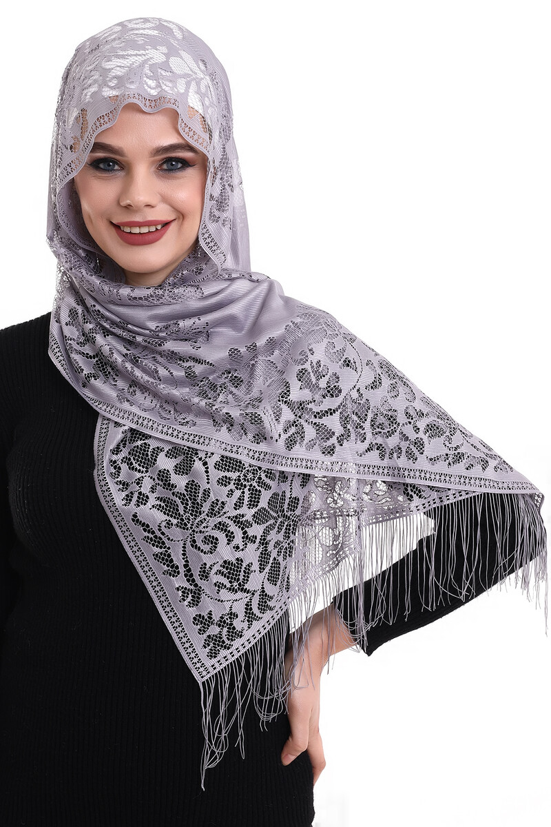 Narin Tül Şal Gri-2 60x160 - 1