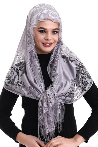 Narin Tül Şal Gri-2 60x160 - 5