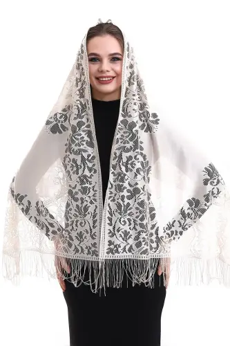 Narin Tül Şal Krem 60x160 - ihvanonline (1)