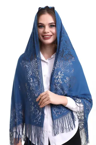 Narin Tül Şal Lacivert 60x160 